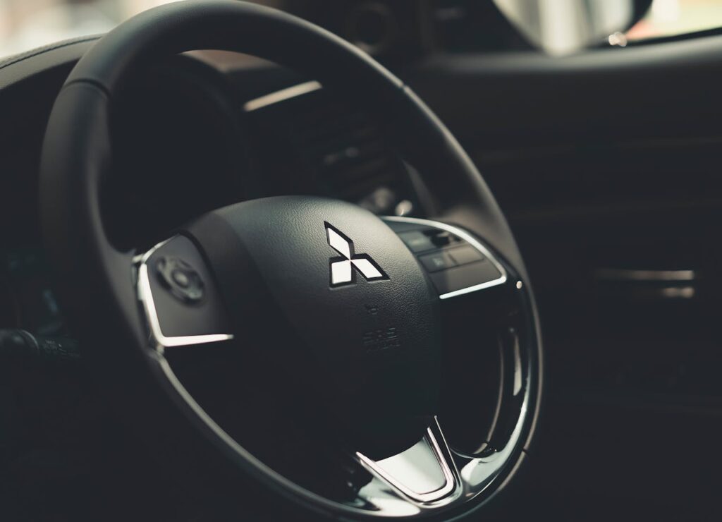 A Black Steering Wheel